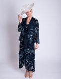 Navy/White Silk Floral Devoree Dress