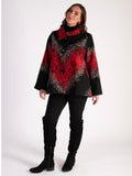 Black/Red Scribble Embroidered Cross Back Jacket