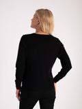 Black/Cream Forest Panelled Jumper with Red Stripes
