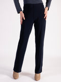 Navy Wide Leg Jersey Trousers