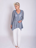 Platinum Lace Cardigan with Gold Foil Shimmer