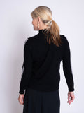Black/Grey Diamanté Square Motif Mock Neck Sweater