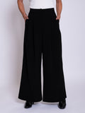 Black Wide Leg Crepe Trouser