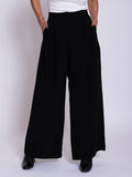 Black Wide Leg Crepe Trouser