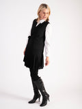 Uchuu Black Tied Waistcoat with Pleated Hem