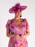 Fuchsia Medium Hatinator with Sinamay Loops