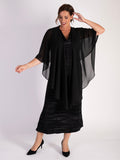 Black Sleeveless Plisse Pleat Dress