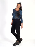 Black Pull On Scuba Crepe Slimline Trouser with Back Pockets