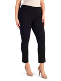 Black Pull On Scuba Crepe Slimline Trouser with Back Pockets