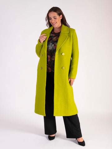 A Lime Long Wool Mix Coat