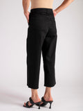 Black Cropped Straight Leg Trousers