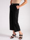 Black Cropped Straight Leg Trousers
