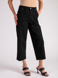 Black Cropped Straight Leg Trousers