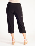 Black Cropped Pant with Zip Pocket Detail