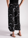 Black Circle Print Lightweight Pant