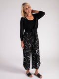 Black Circle Print Lightweight Pant