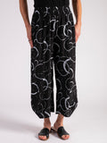 Black Circle Print Lightweight Pant