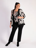 Black Pull On Scuba Crepe Straight Leg Trouser with Pintuck Detail