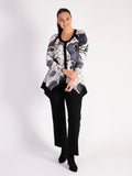 Black Pull On Scuba Crepe Straight Leg Trouser with Pintuck Detail