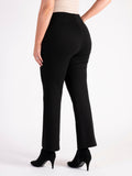 Black Pull On Scuba Crepe Straight Leg Trouser with Pintuck Detail