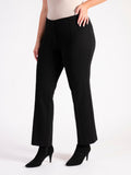 Black Pull On Scuba Crepe Straight Leg Trouser with Pintuck Detail