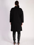 Black Long Jacket with Removable Sleeves