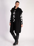 Black Long Jacket With Removable Sleeves