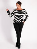 Black/White Abstract Zebra Pattern Jumper