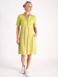 Lime Jersey & Linen Short Sleeve Dress – Casual Elegance