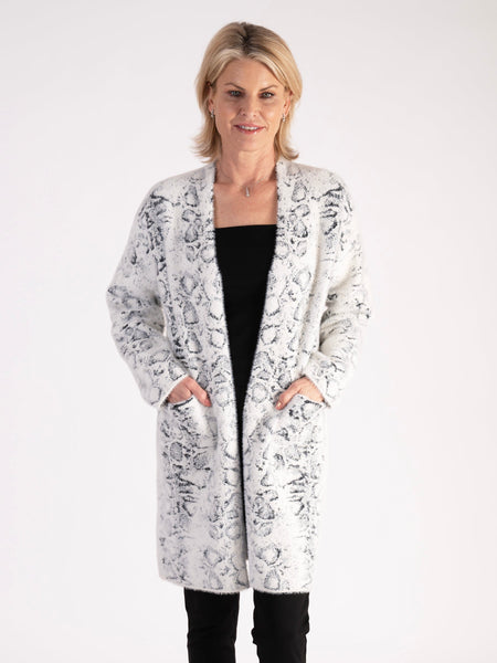 Ivory/Silver Pattern Cardigan