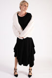 Uchuu Black Jersey Dress with Draped Skirt