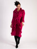 Cherry Pleated Dress & Jacket Set With Frills