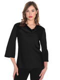 Luxury Frank Lyman Black Cowl Neck Sateen Top - Black Friday Comes Early