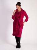 Cherry Pleated Dress & Jacket Set With Frills