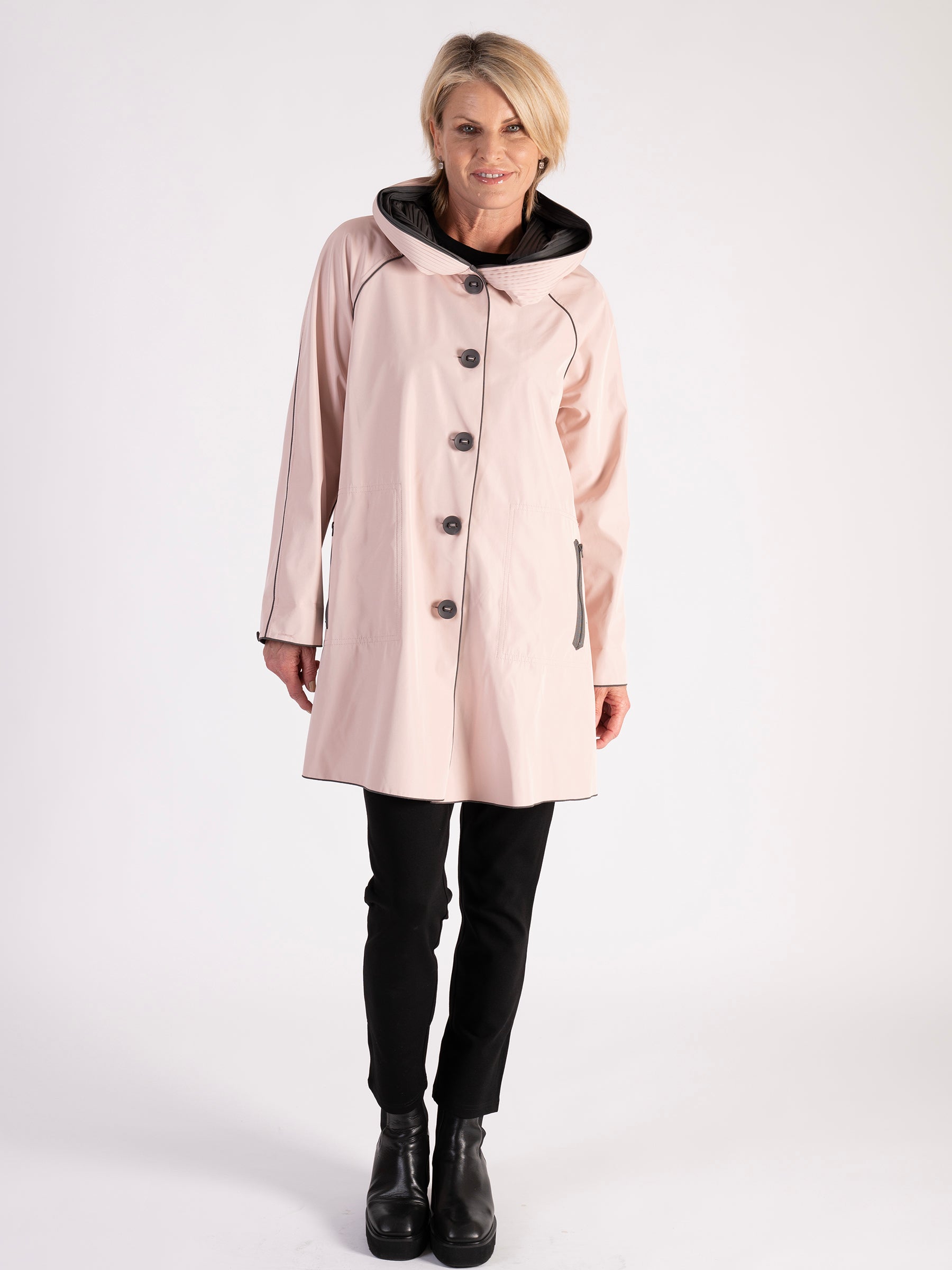 Long pink outlet raincoat