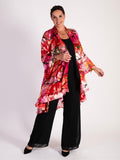 Black Jersey Lined Crepe Chiffon Trousers