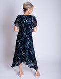 Navy/White Silk Floral Devoree Dress