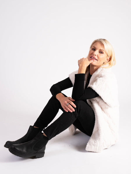 Champagne Faux Fur Textured Luxury Gilet