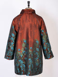 Rust & Teal Floral Piped Reversible Raincoat