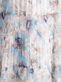Ivory/Sky/Sand Floral Pleated Tiered Skirt