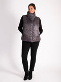 Trendy Brown/Grey Abstract Spot Print Gilet: A Must-Have Layer