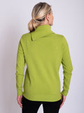 Lime Split Zip Collar Jumper with Pockets