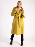 Luxury Mustard Cashmere Wool Mix Long Coat - Promotion Until 31st October 2024