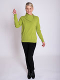 Lime Split Zip Collar Jumper with Pockets