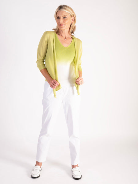 Lime Multiway Silk Mix Cardigan – Versatile Luxury