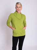 Lime Split Zip Collar Jumper with Pockets