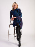 Cobalt/Purple Burnout Cowl Neck Dress