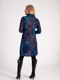 Cobalt/Purple Burnout Cowl Neck Dress