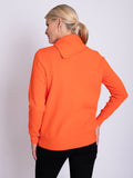 Orange Split Zip Collar Jumper with Pockets