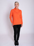 Orange Split Zip Collar Jumper with Pockets